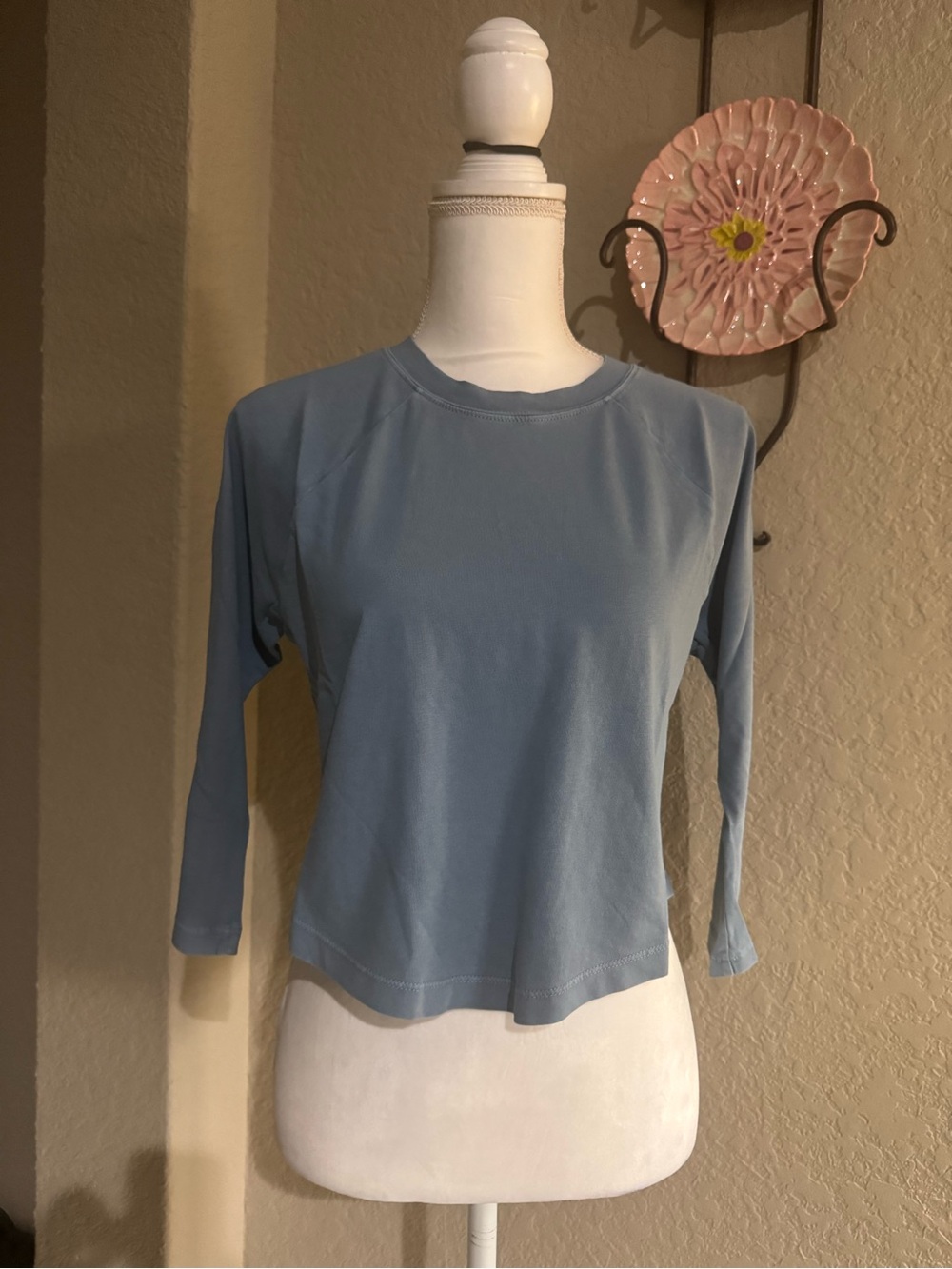 l*space Soft Dusty Blue Long-Sleeve Crewneck Top SZ XS